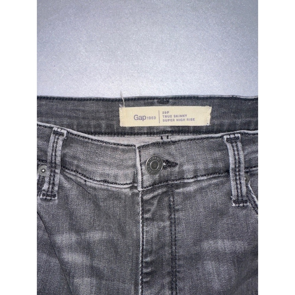 Gap 1969 Women‎ Sz 29 P Jeans true skinny super high rise Stretch denim pants - Picture 4 of 12